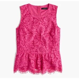 J.crew lace pink peplum tank 2